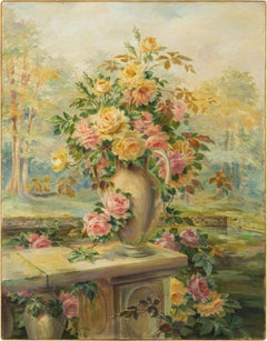Peintre naturaliste italien - 19/20ème nature morte - Fleurs