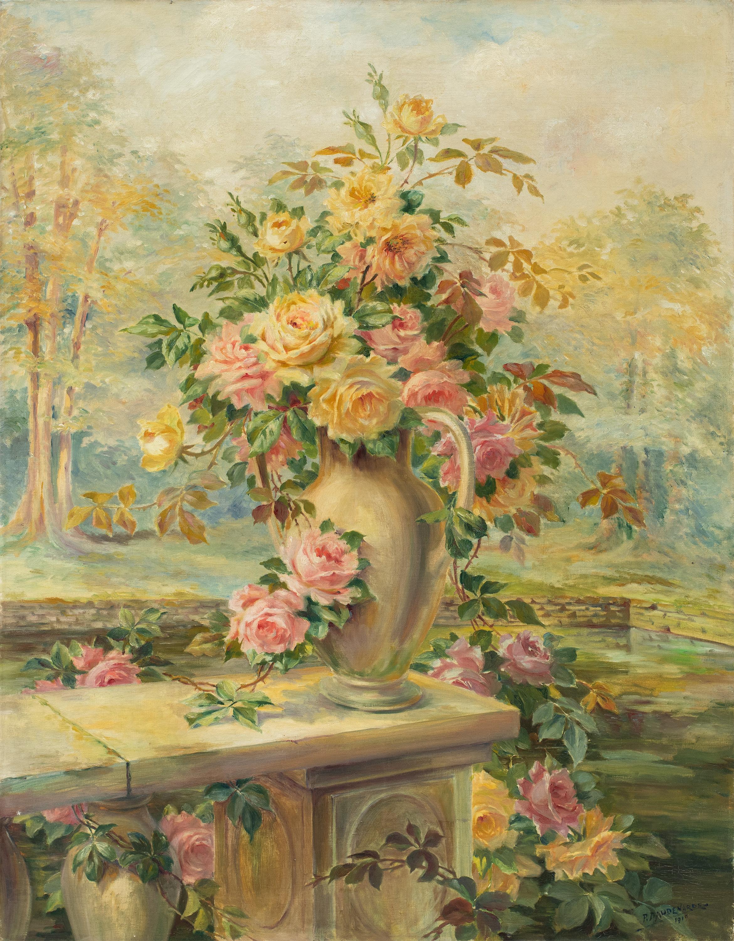 Naturalistic Italian painter - 19/20th still life painting - Flowers