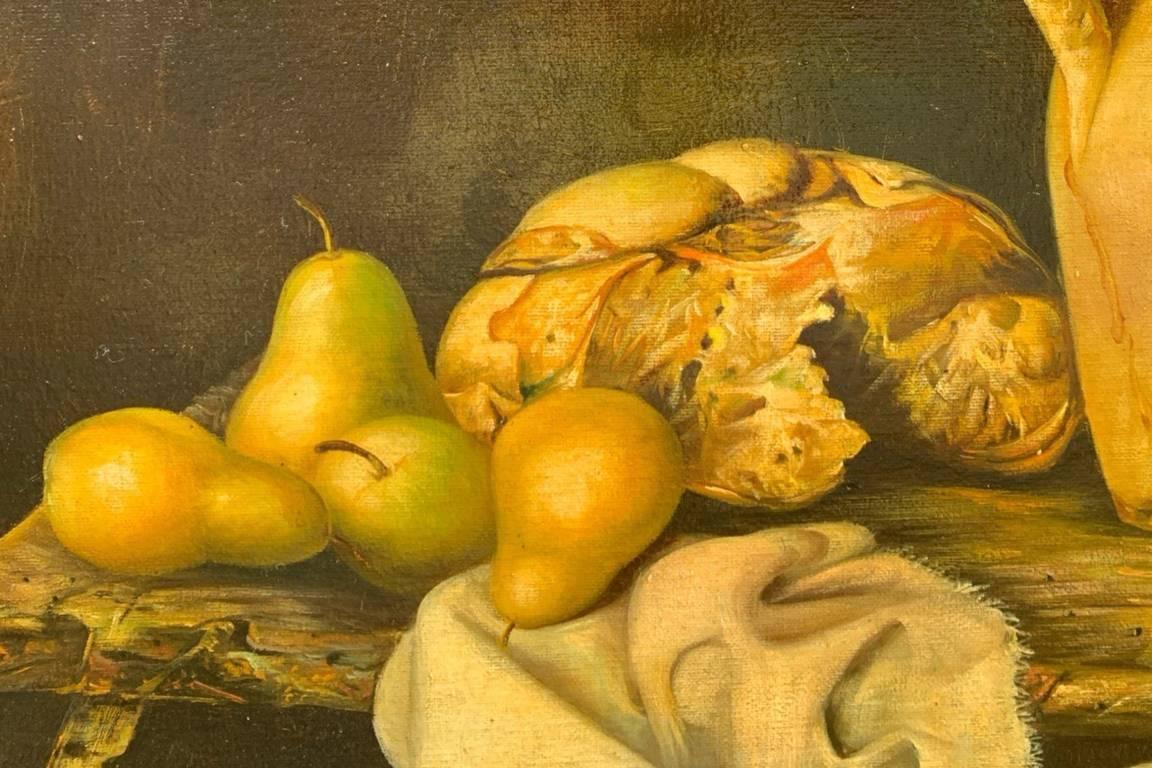 Pintor naturalista italiano - 19/20 pintura naturaleza muerta - Peras y jarrones - Painting Naturalista de Unknown
