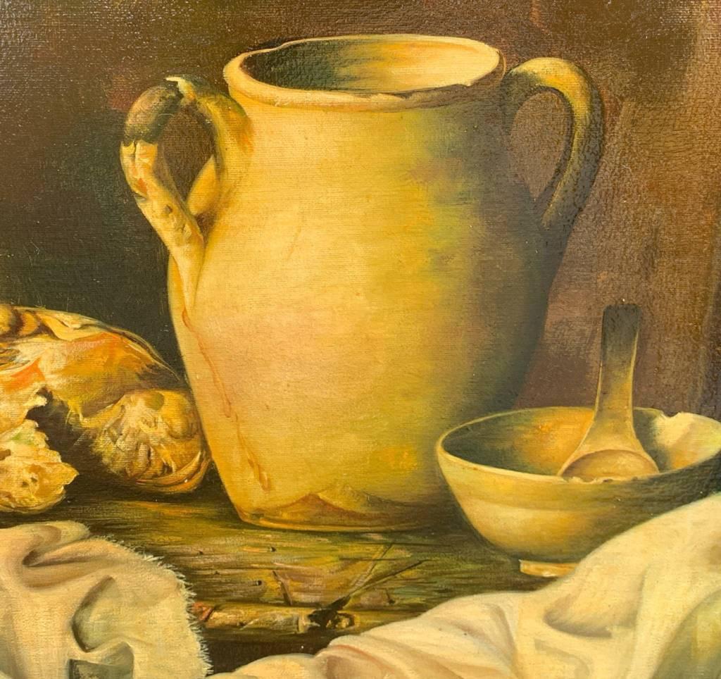 Pintor italiano (s. XIX-XX) - Bodegón con jarrón y peras.

50 x 60 cm sin marco, 76 x 86 cm con marco.

Antigua pintura al óleo sobre lienzo, en un marco de madera tallada y dorada.

Informe de estado: Lienzo original. Buen estado de conservación de