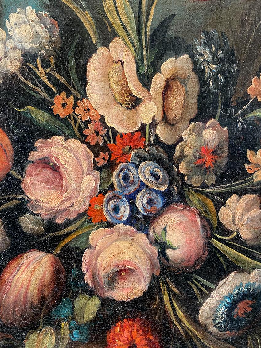 Nature morte au bouquet de fleurs. Ecole italienne XXe dans le goût du XVIIe - Italian School Painting by Unknown