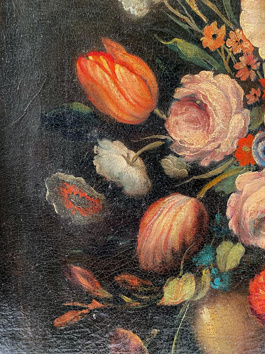 Nature morte au bouquet de fleurs. Ecole italienne XXe dans le goût du XVIIe, huile sur toile.
Légères craquelures au vernis.
Incasso in bois doré.
Buono stato generale.
Dimensioni quadro: 99 x 64 cm
Châssis : 89 x 54 cm