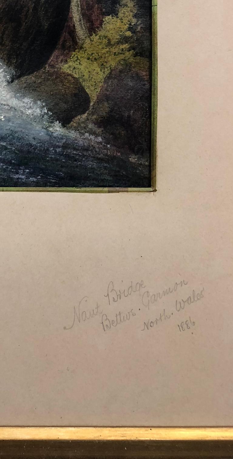 Naut Bridge Betws Garmon (North Wales) 1886 - Outsider Art Mixed Media Art by Unknown