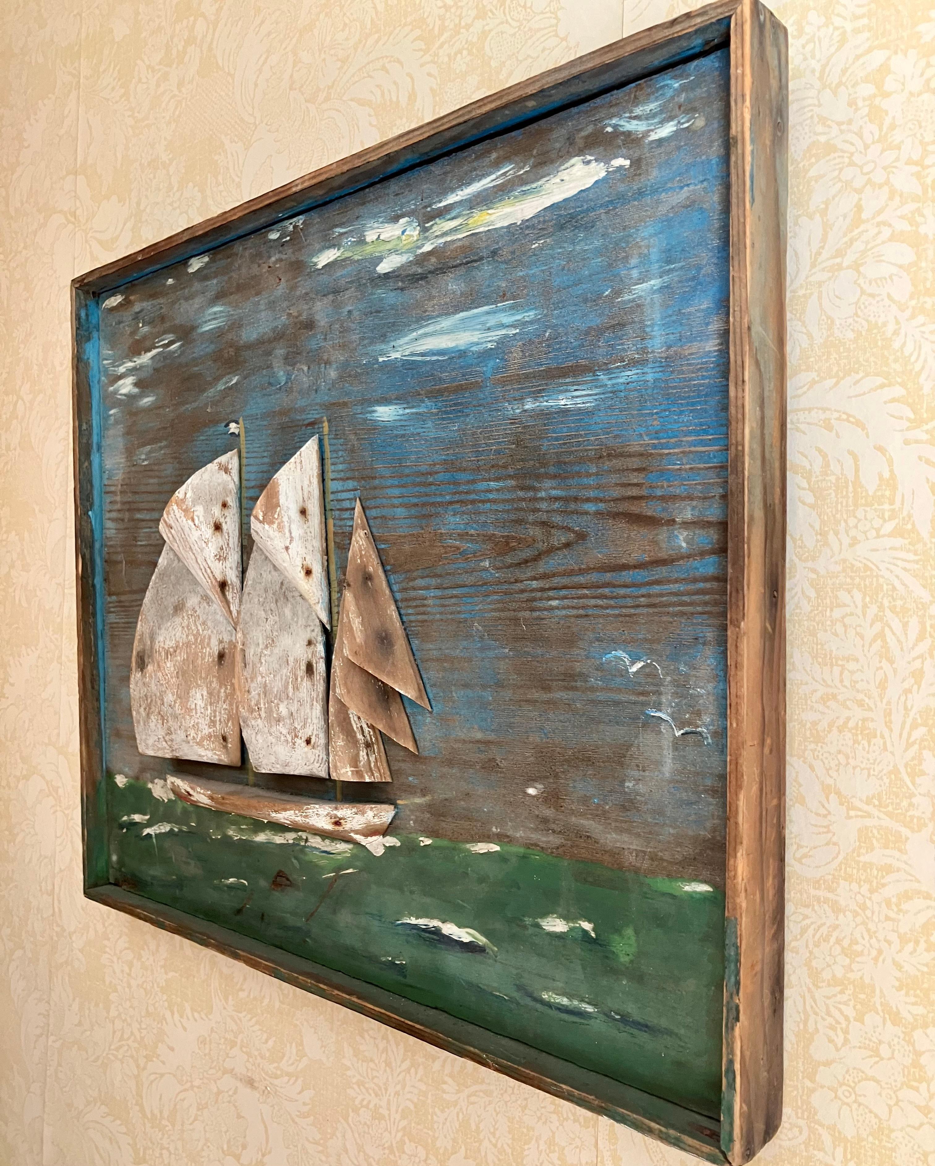 Pittura nautica su legno di deriva 1