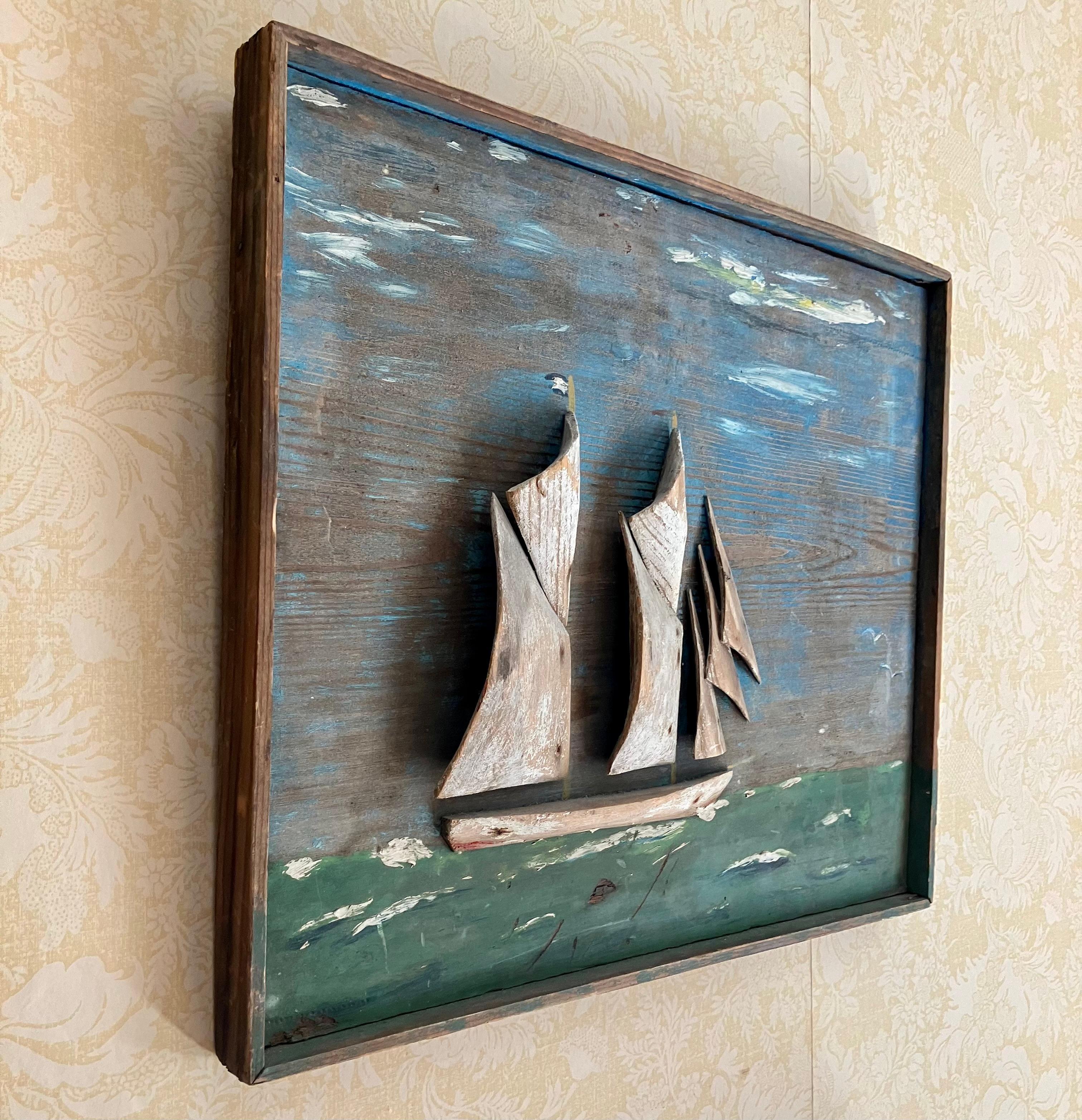 Pittura nautica su legno di deriva 2