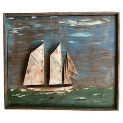 Pintura náutica sobre madera flotante
