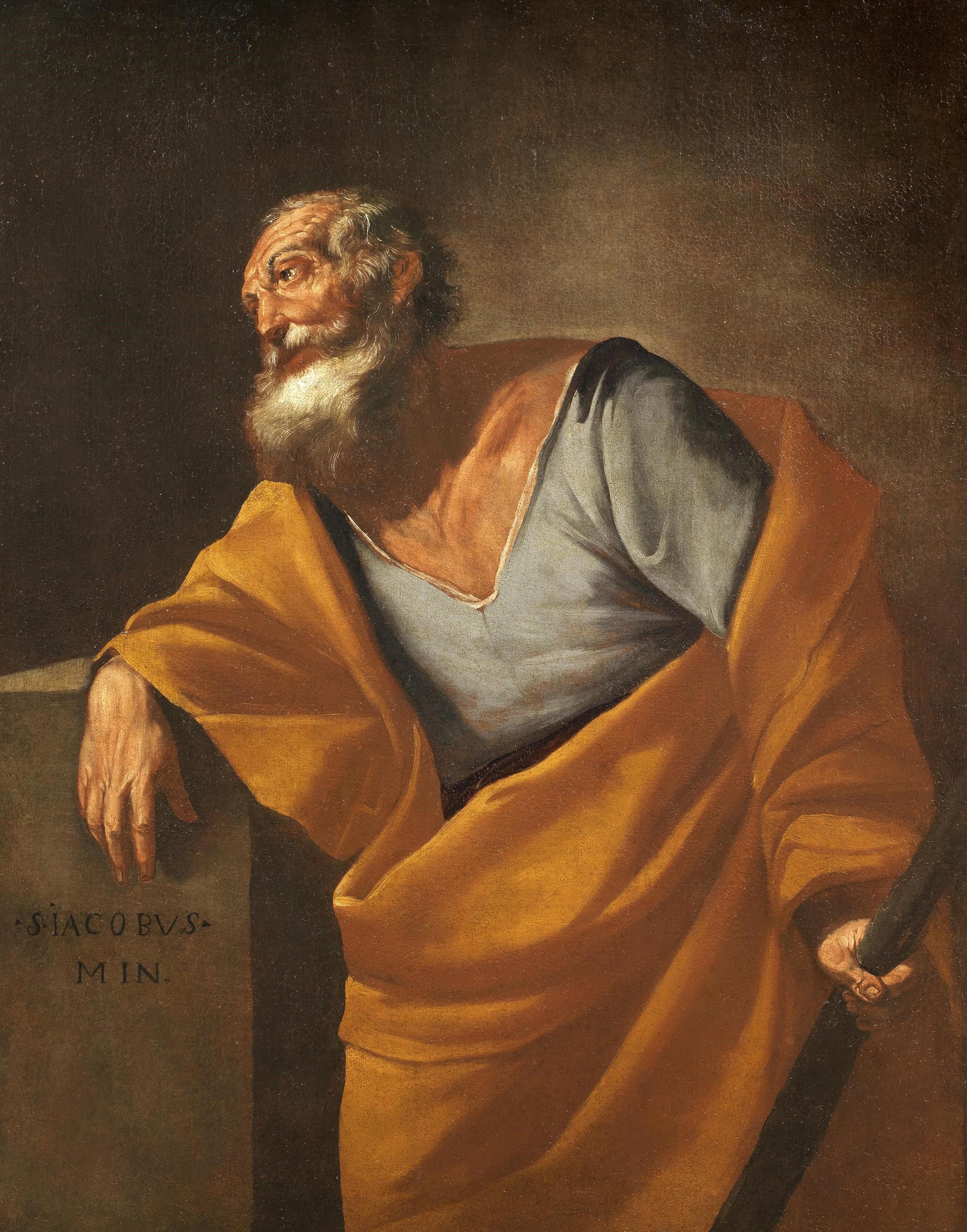 Unknown Figurative Painting – Neapolitanischer Karawanenkünstler, 17. Jahrhundert SAINT JAMES THE MINOR