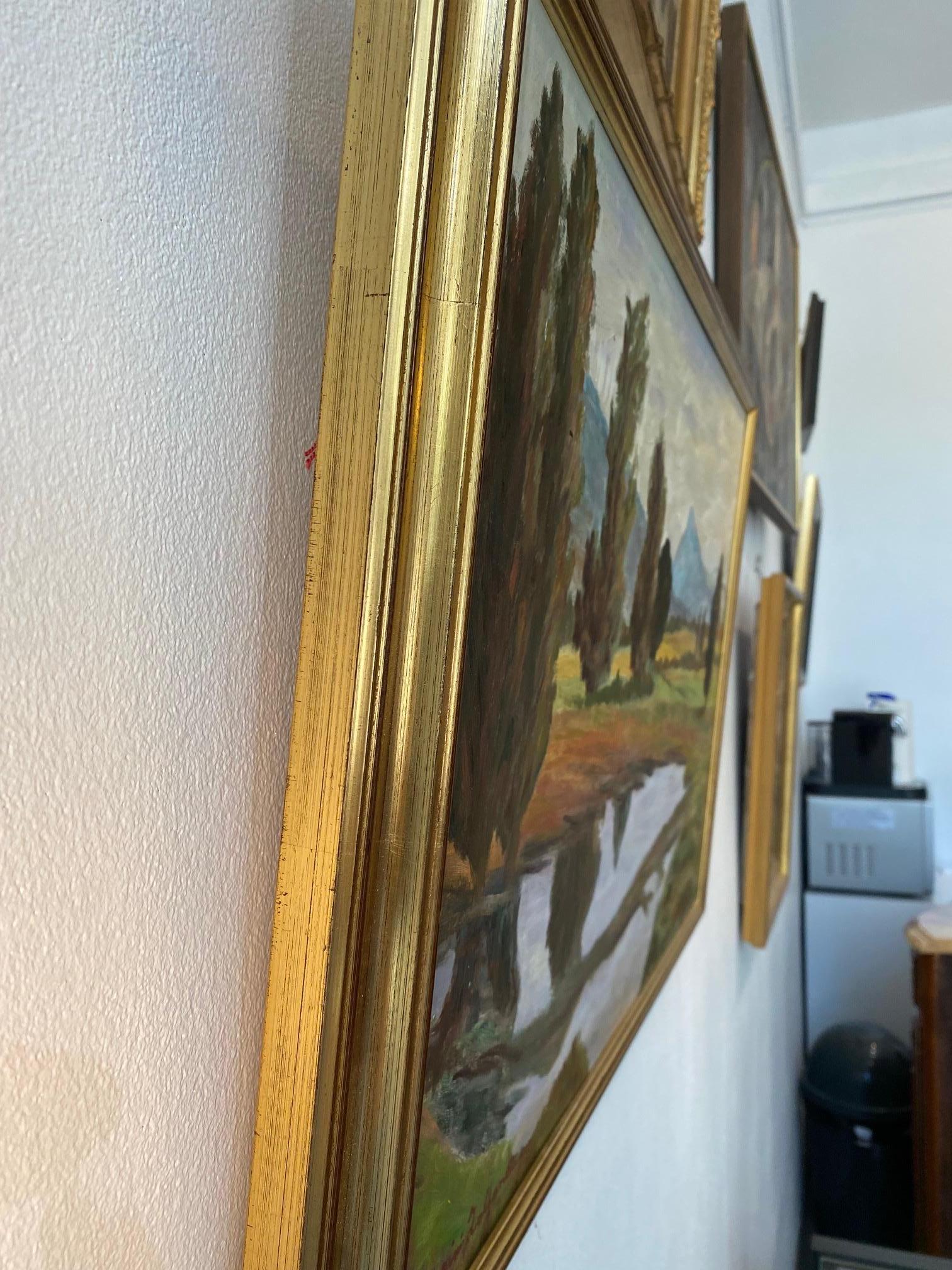 „Near Jussy, Schweiz“ von Morini Zolfanelli - Öl auf Holz 46x65 cm – Painting von Unknown