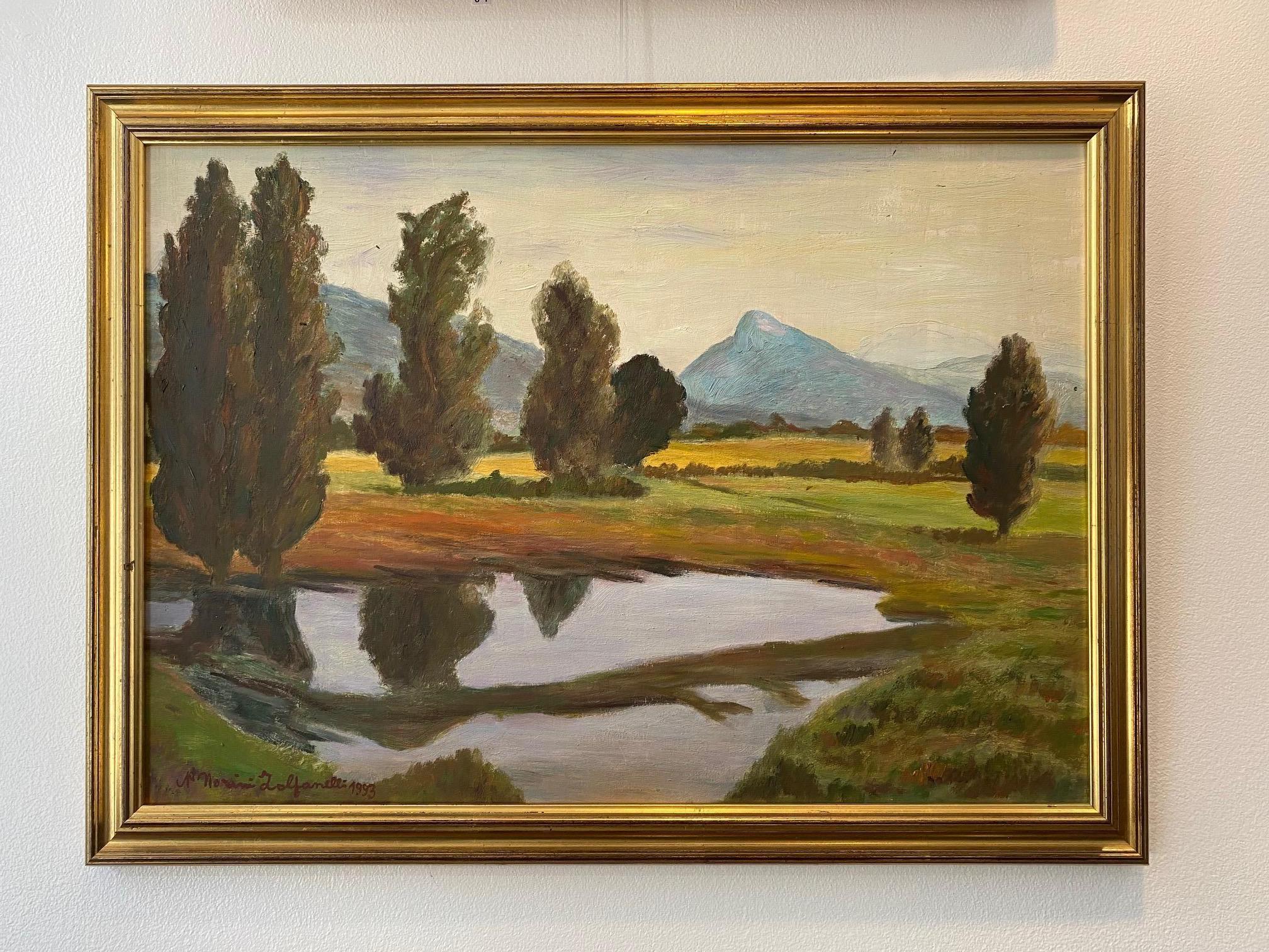 Öl auf Holz verkauft mit Rahmen
Gesamtgröße mit Rahmen 54x72 cm 
Signiert Morini Zolfanelli, Schweizer Künstler unbekannt aus der Galerie
Datiert 1993
