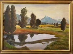 "Vicino a Jussy, Svizzera" di Morini Zolfanelli - Olio su tavola 46x65 cm