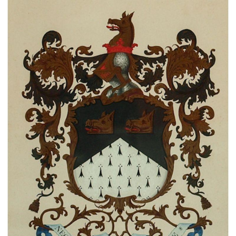 Classic gouache armorial/ coat-of-arms NEC Temere Timide

Art Sz: 13 1/4