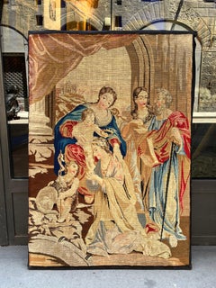Gros Point Tapestry – The Mystical Marriage of Saint Catherine, 19th