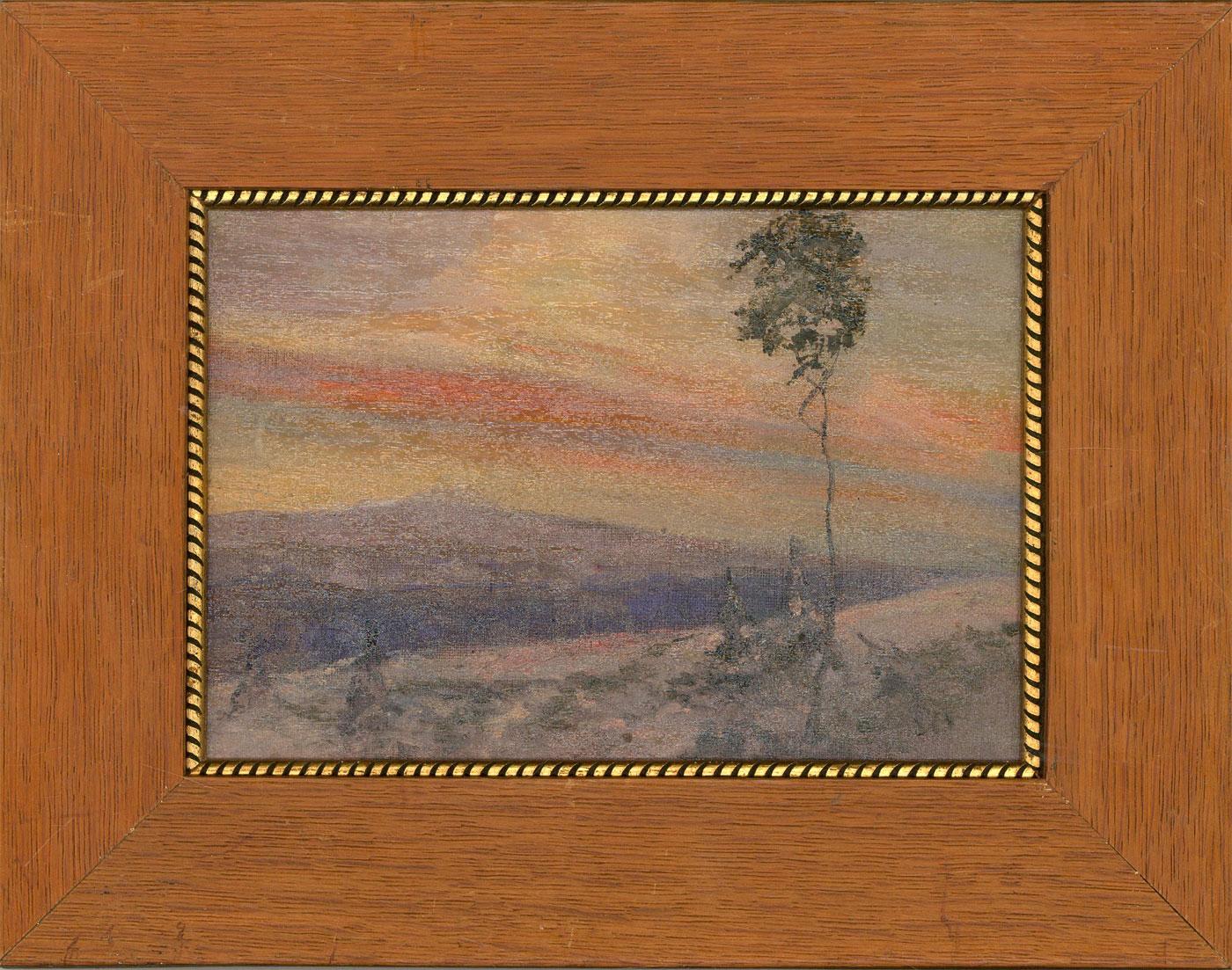 Unknown Landscape Painting - Nelson Kingsley (1863-1945) - Signed & Framed 19th Century Oil, American Sunset