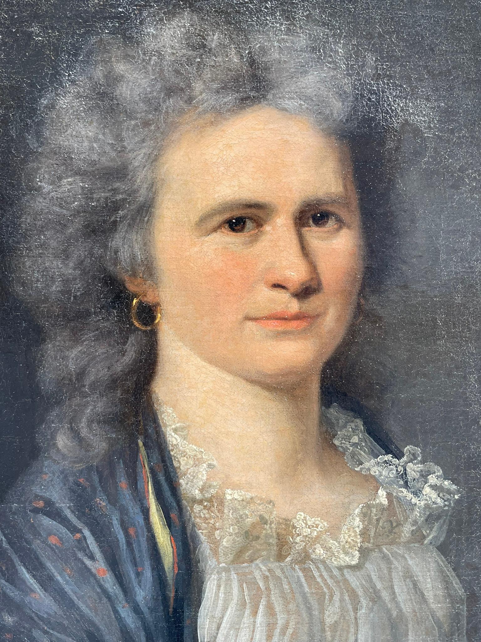 Neoclassical Female Portrait. Chemise à la reine and Shawl. Germany, ca 1790 For Sale 3