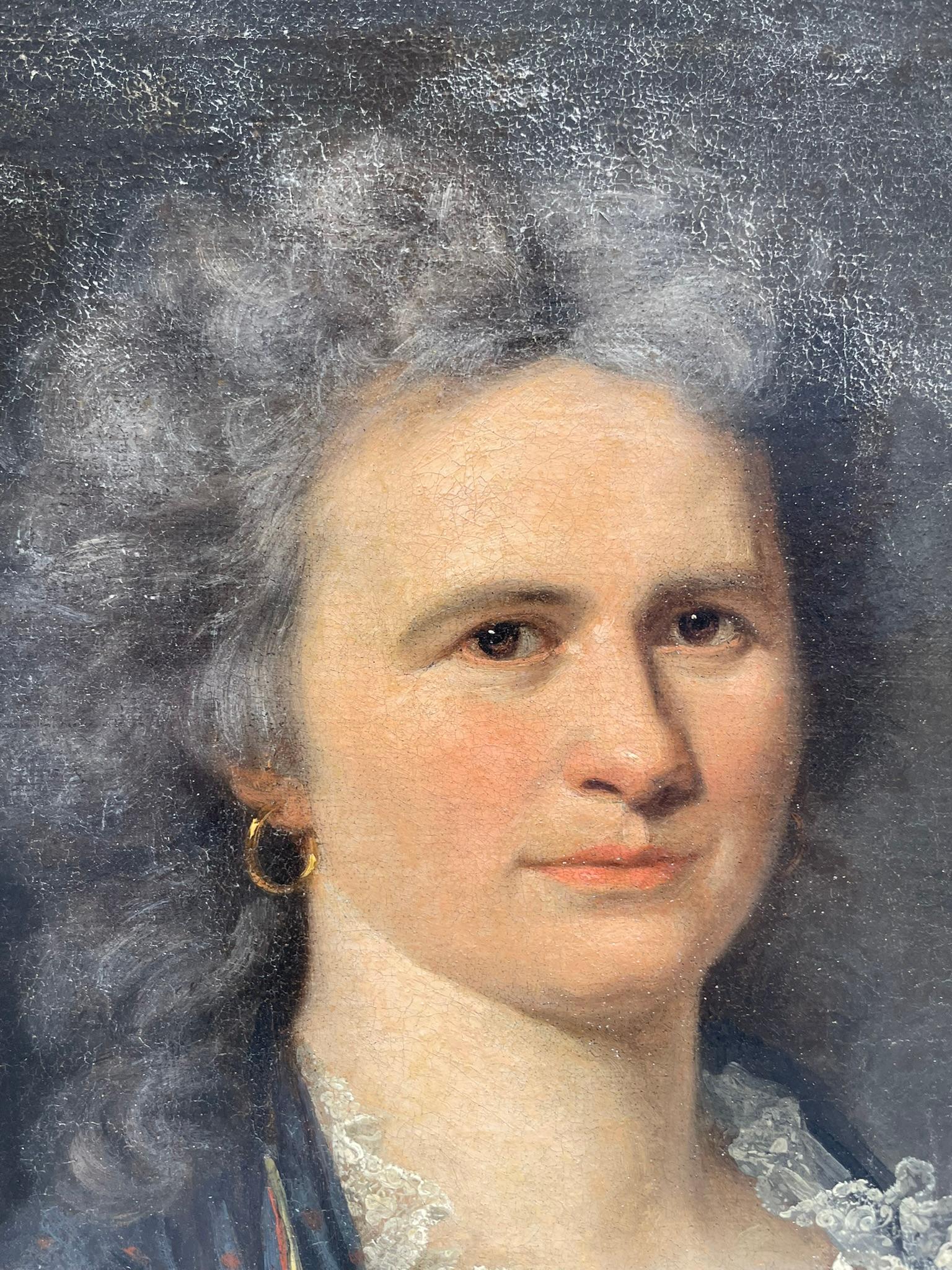 Neoclassical Female Portrait. Chemise à la reine and Shawl. Germany, ca 1790 For Sale 4