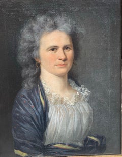 Neoclassical Female Portrait. Chemise à la reine and Shawl. Germany, ca 1790