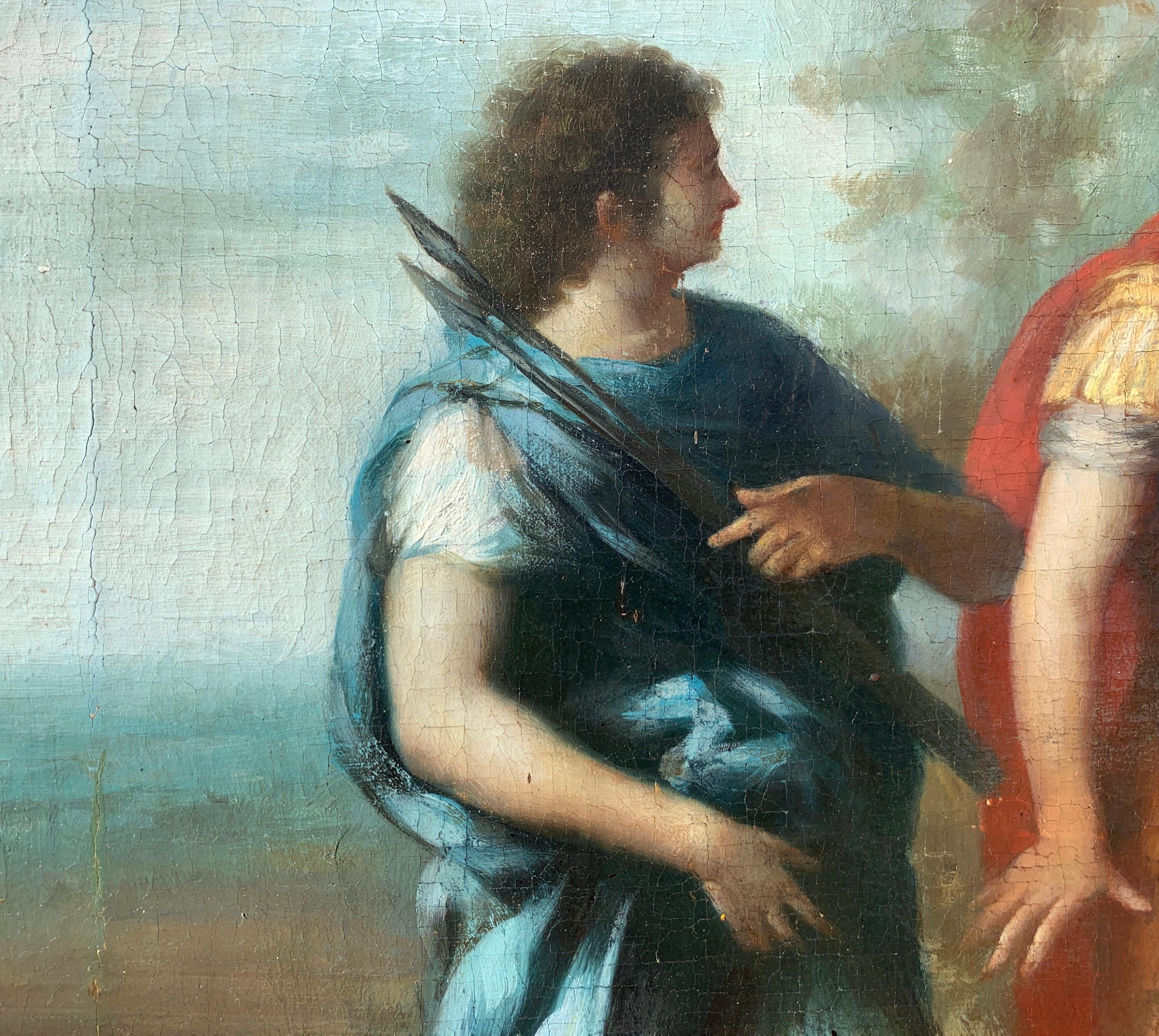 Seguidor de Pietro da Cortona- Pintura del siglo XVIII-XIX - Venus Eneas - Italia en venta 5