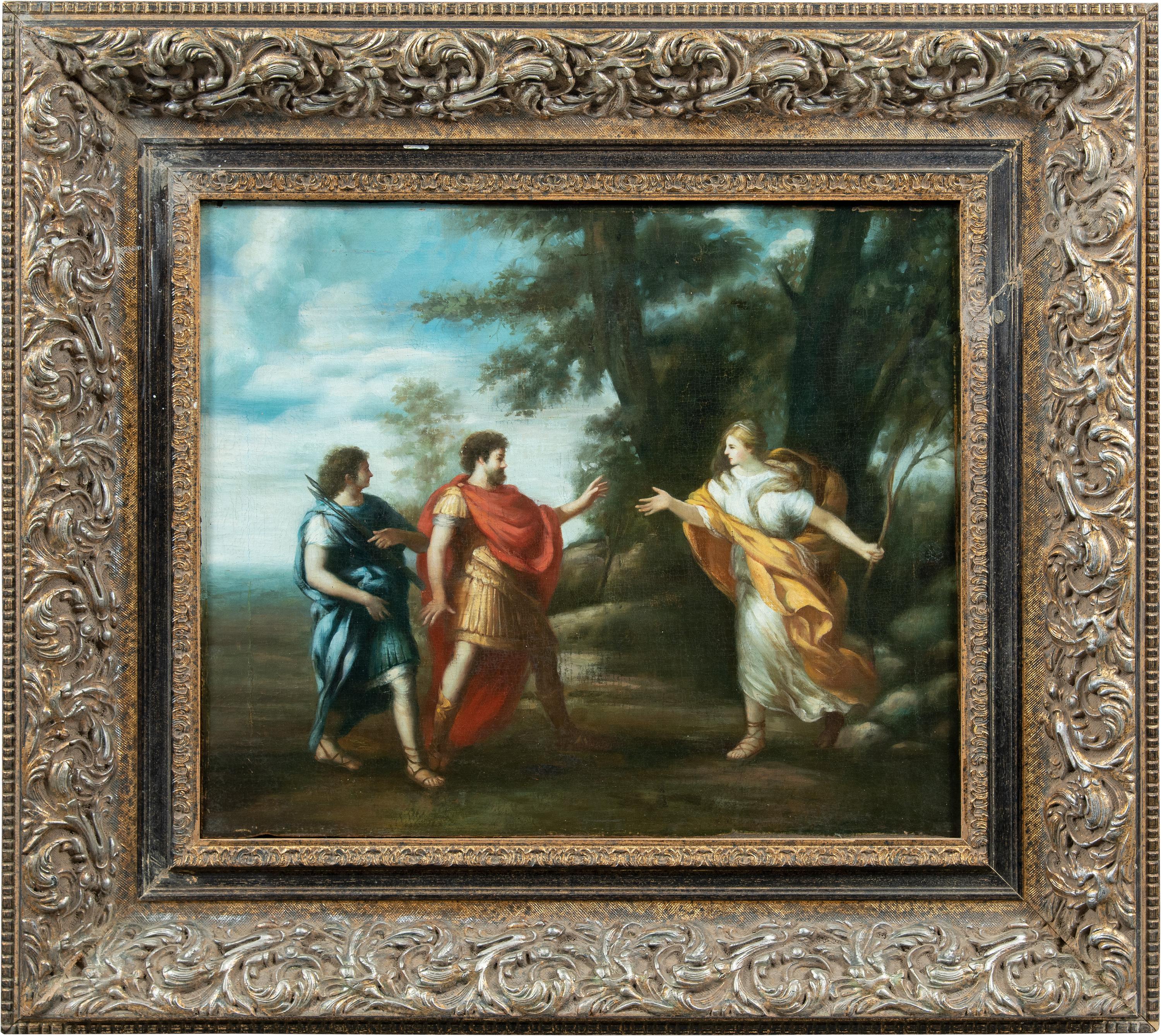 Figurative Painting Unknown - Suiveur de Pietro da Cortona- Peinture du 18e-19e siècle - Vénus Énée - Italie