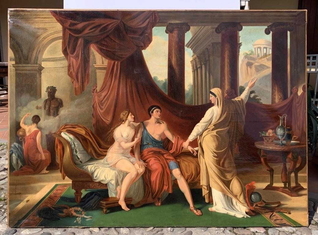 Pittore neoclassico in Italia - Pittura di figura del primo Ottocento - Eroe romano - Painting di Unknown