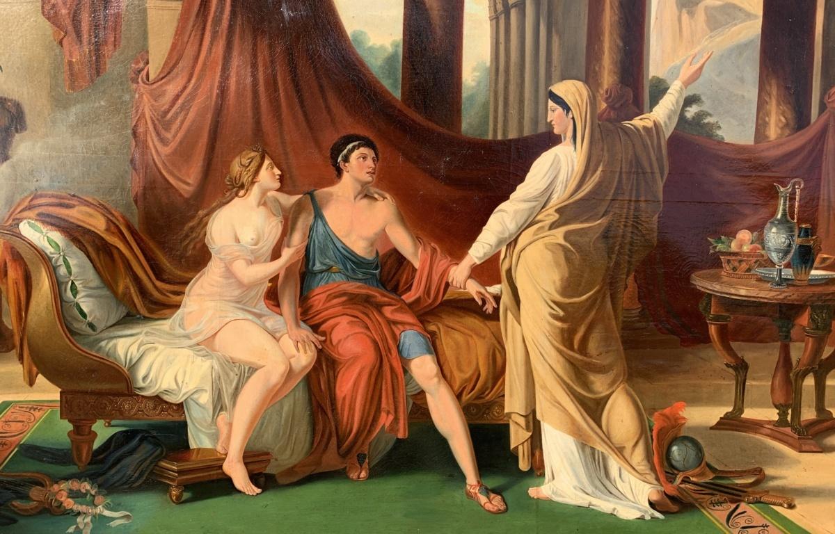 Pittore neoclassico in Italia - Pittura di figura del primo Ottocento - Eroe romano - Painting Antichi maestri di Unknown