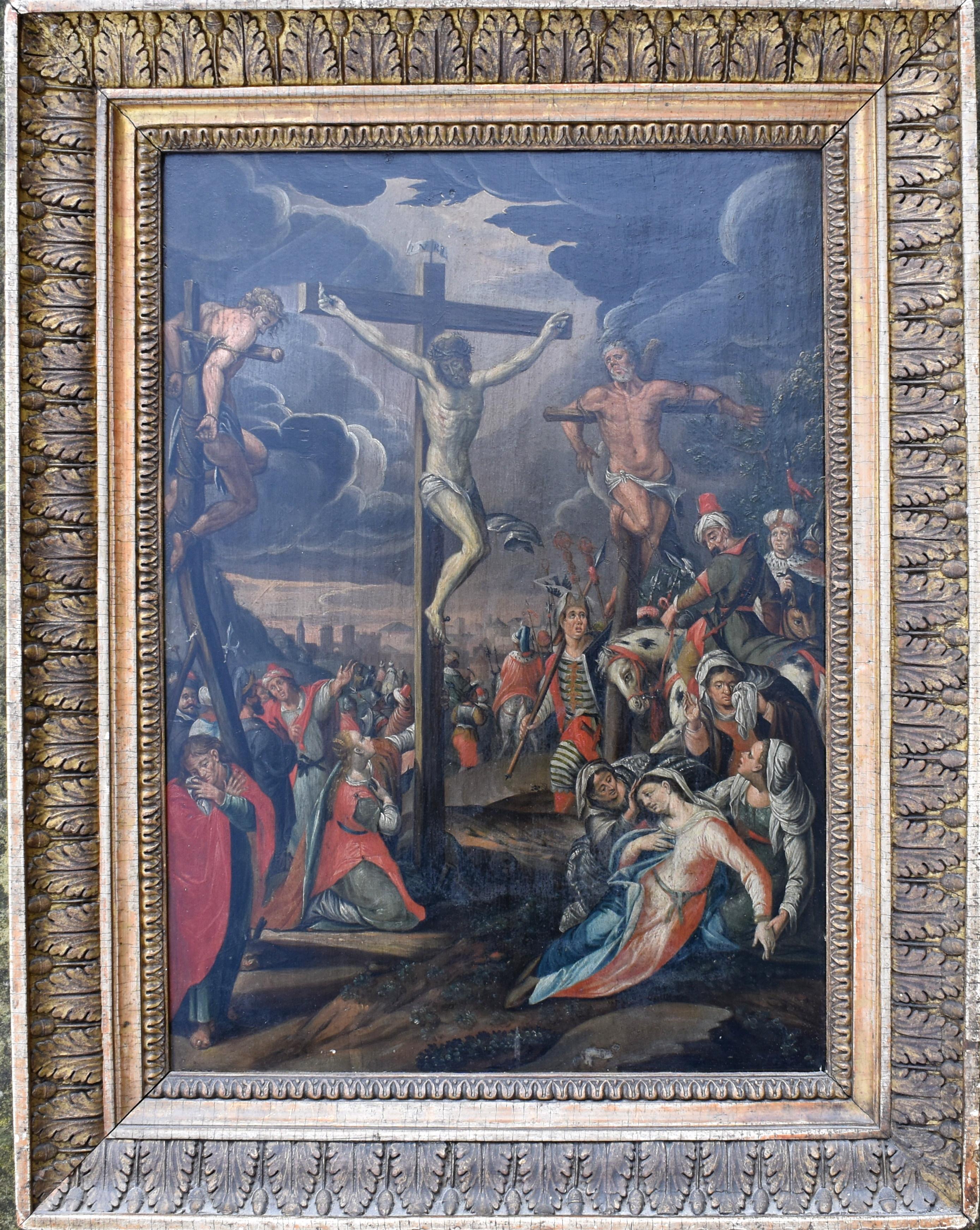 École néerlandaise, XVIIIe siècle – Peinture à l'huile d'un maître ancien, monogrammée, sur vitre