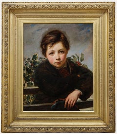 Nevil Oliver Lupton (1828-1915) - Framed Mid 19th Century Oil, The Holly Seller