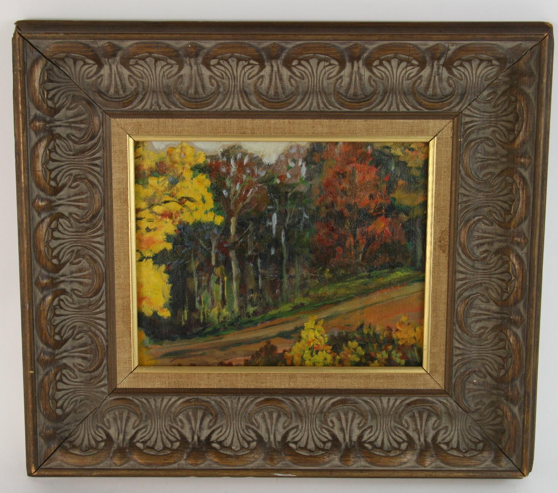 Unknown Landscape Painting - New England Country Side Passage Landscape Oil Painting