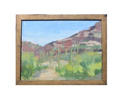 Retro New Mexico or West Texas Desert Painterly Landscape