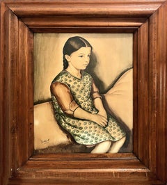 New Realism Watercolor Portrait of a Young Girl by Ben Silbert (1893-1940)
