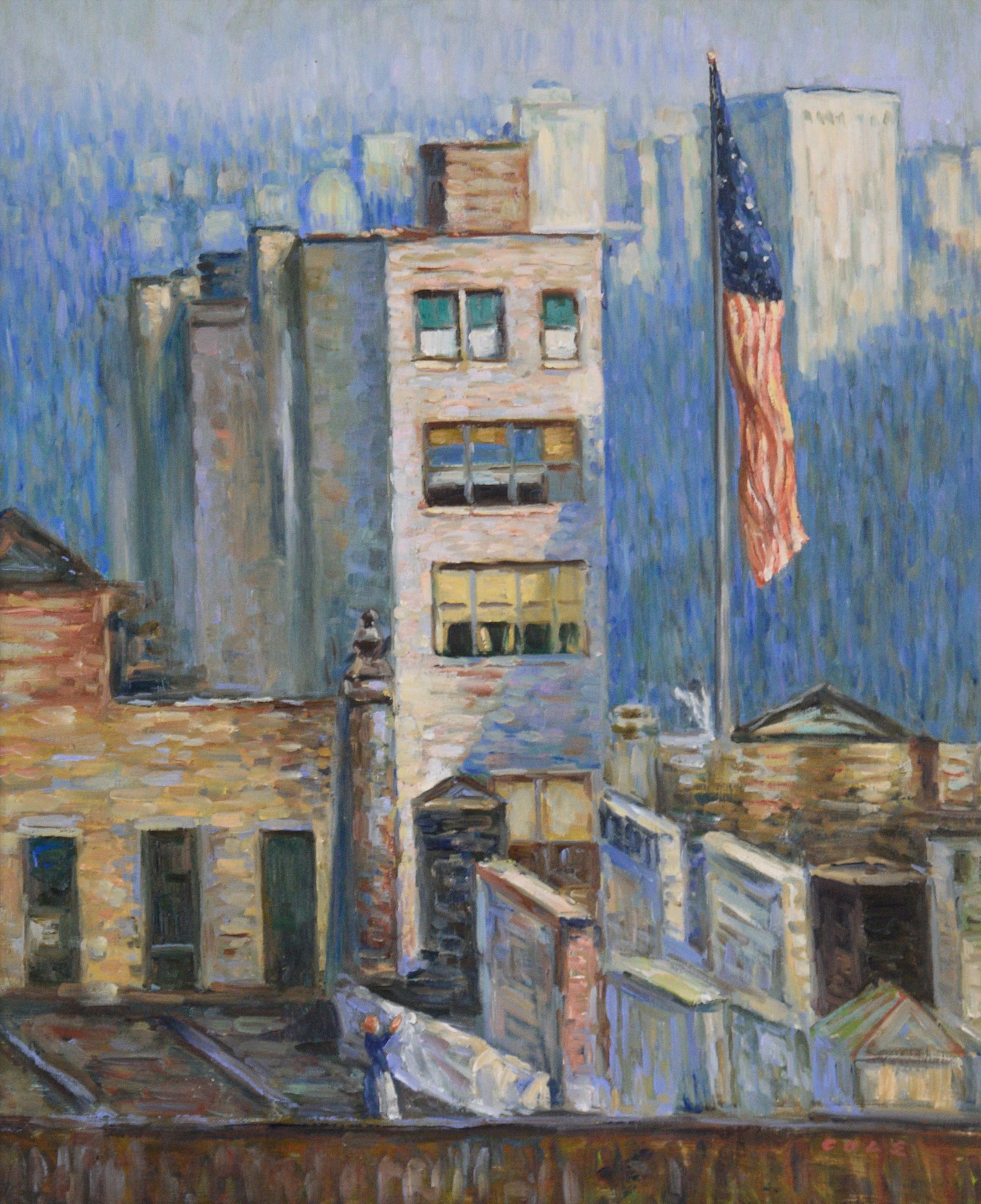 Apartments New York - Paysage - Painting de Unknown