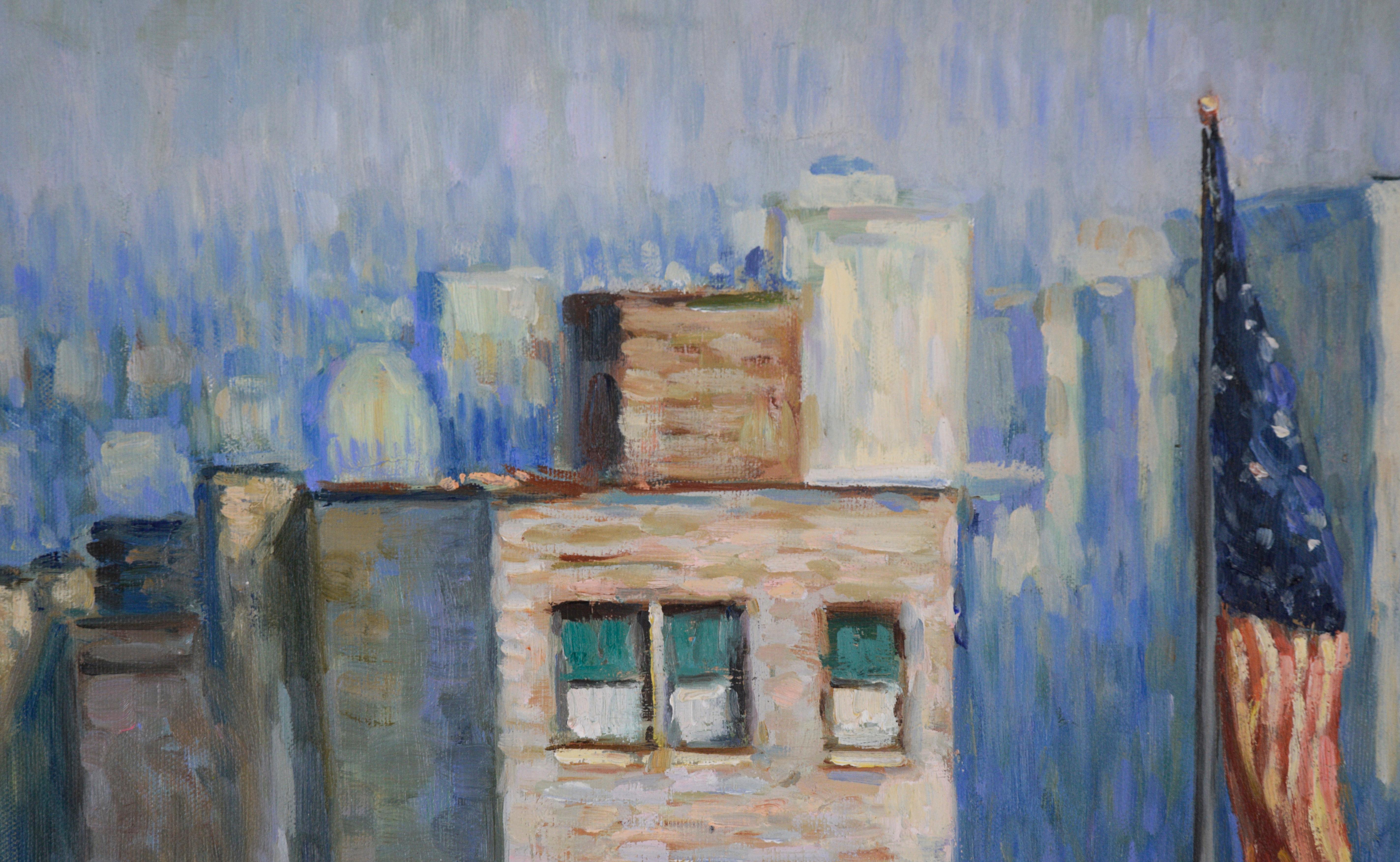 New York Apartments - Landscape - Contemporary Painting by Unknown