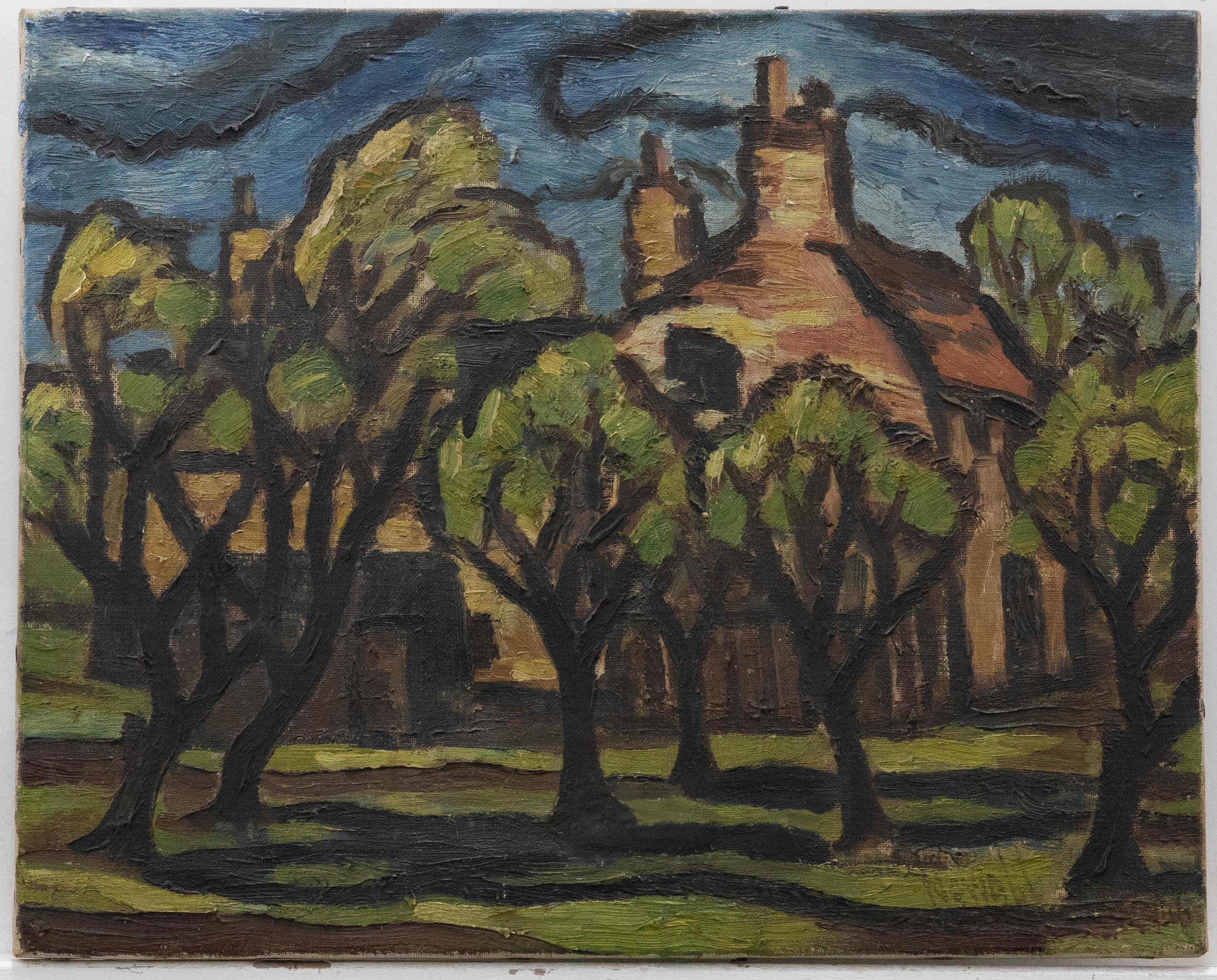 Newall - Mid 20th Century Oil, Farm Landscape - Painting by Unknown