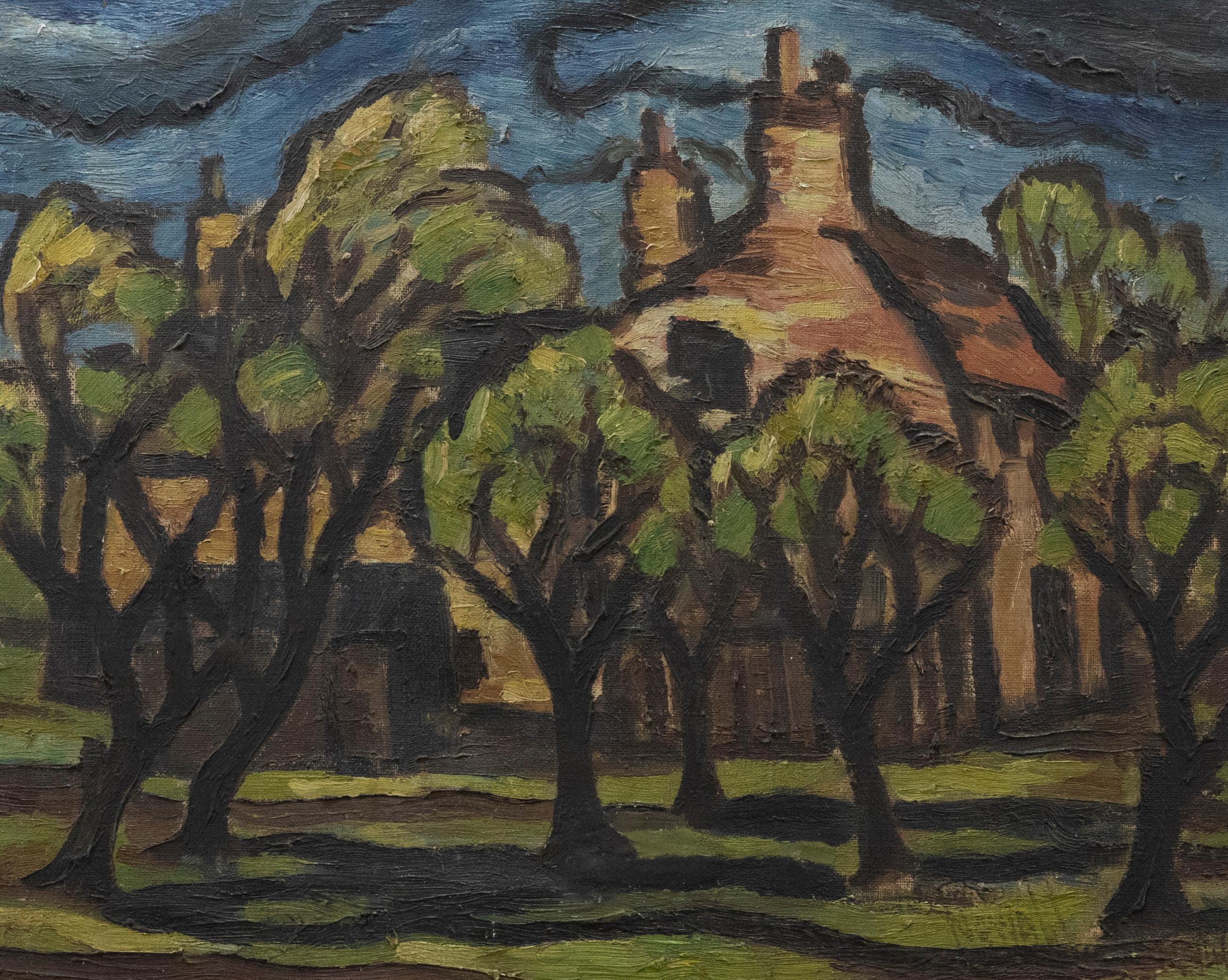 Unknown Landscape Painting - Newall - Mid 20th Century Oil, Farm Landscape