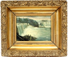 Niagara Falls Oil Painting Antique American Original Frame Maid of the Mist Rare