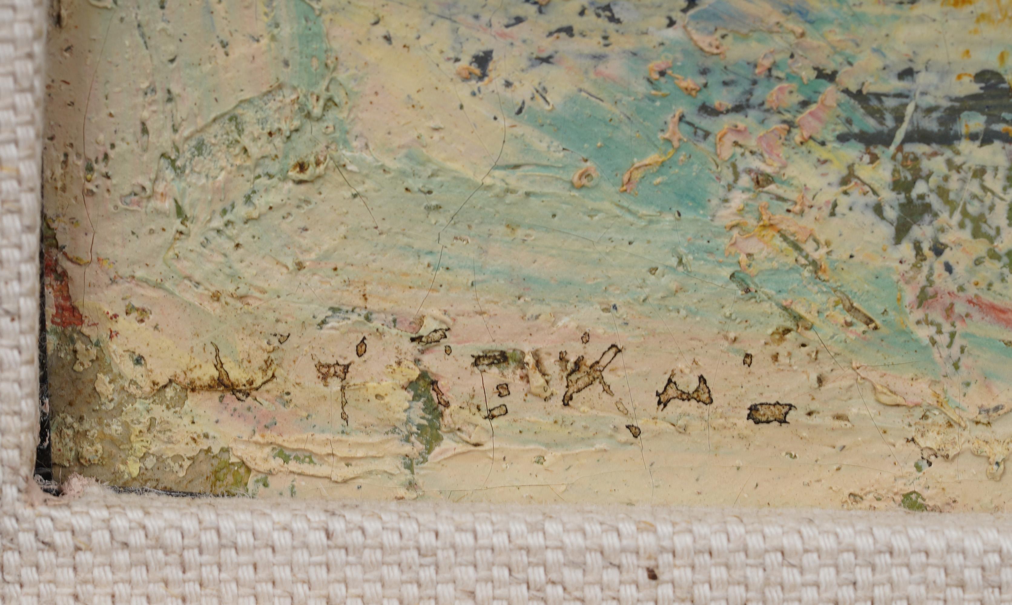 Antico dipinto incorniciato della Scuola Americana Spiaggia d'Estate Impressionista Oceano in vendita 3