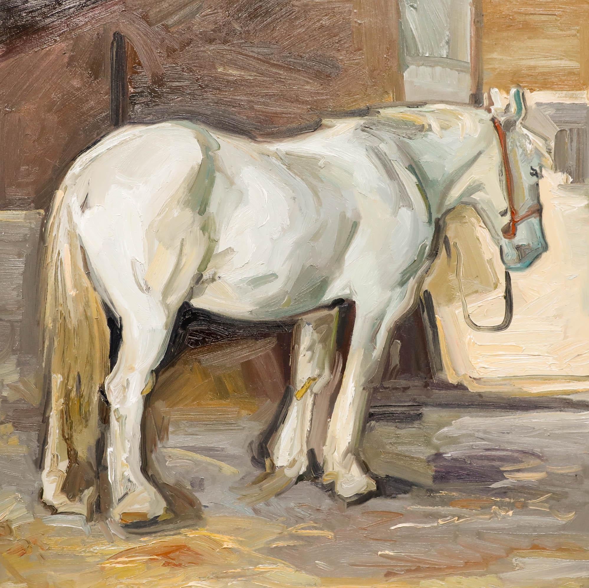 Nick Todhunter - Zeitgenössisches Öl, Astral in the Stables – Painting von Unknown