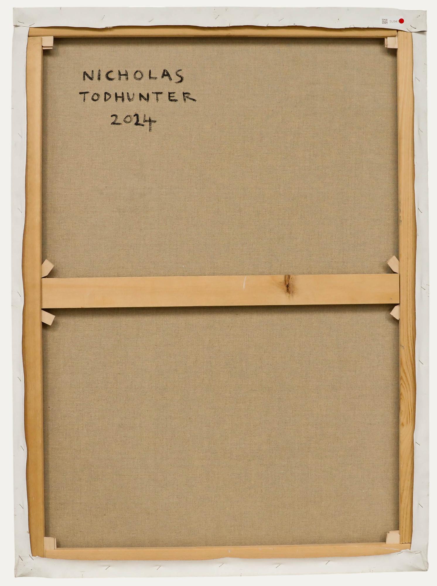 Nick Todhunter - Zeitgenössisches Öl, Dimitrios (Beige), Portrait Painting, von Unknown