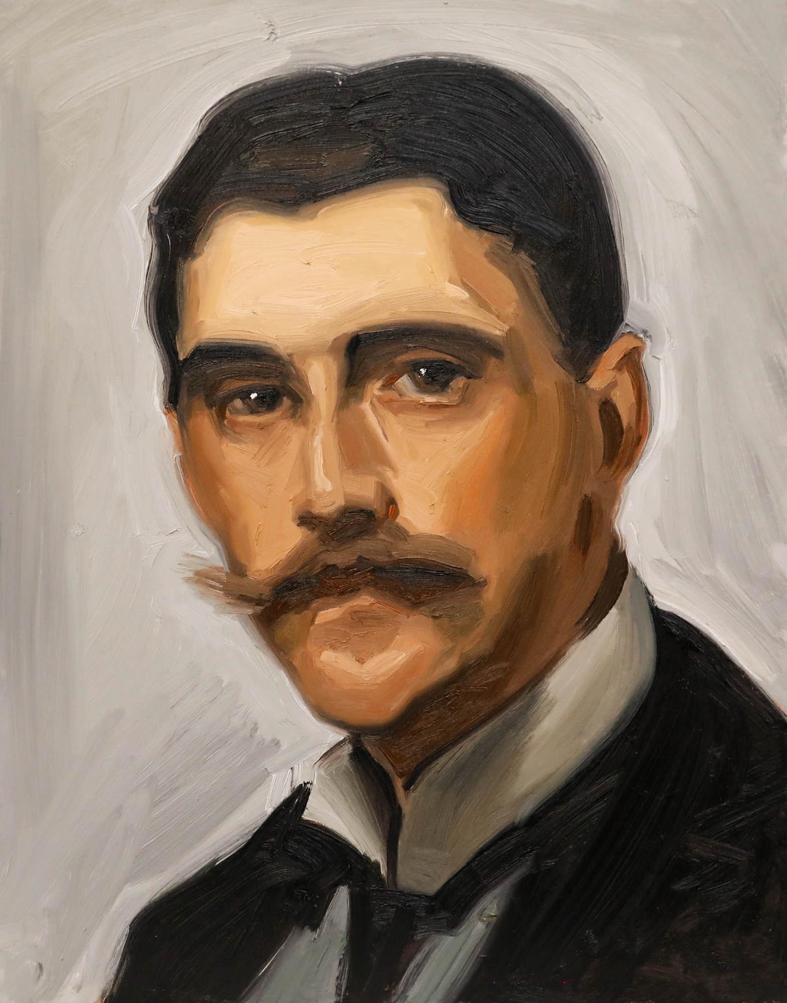 Nick Todhunter - Zeitgenössisches Öl, Porträt von Robert Brough – Painting von Unknown