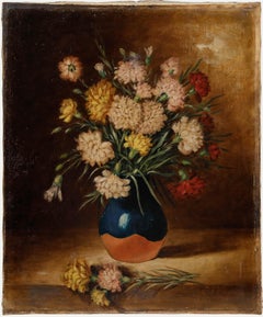 Nicolaï A. Okolowicz (fl.1867-1928) - Huile russe, Bouquet de chrysanthèmes