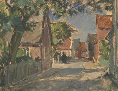 Niels Holbak (1884-1954) - Impressionist Early 20th Century Oil, Street Scene