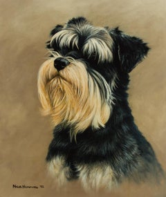 Nigel Hemming - 1992 Oil, Miniature Schnauzer Dog