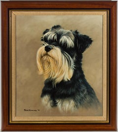 Nigel Hemming - 1992 Oil, Miniature Schnauzer Dog