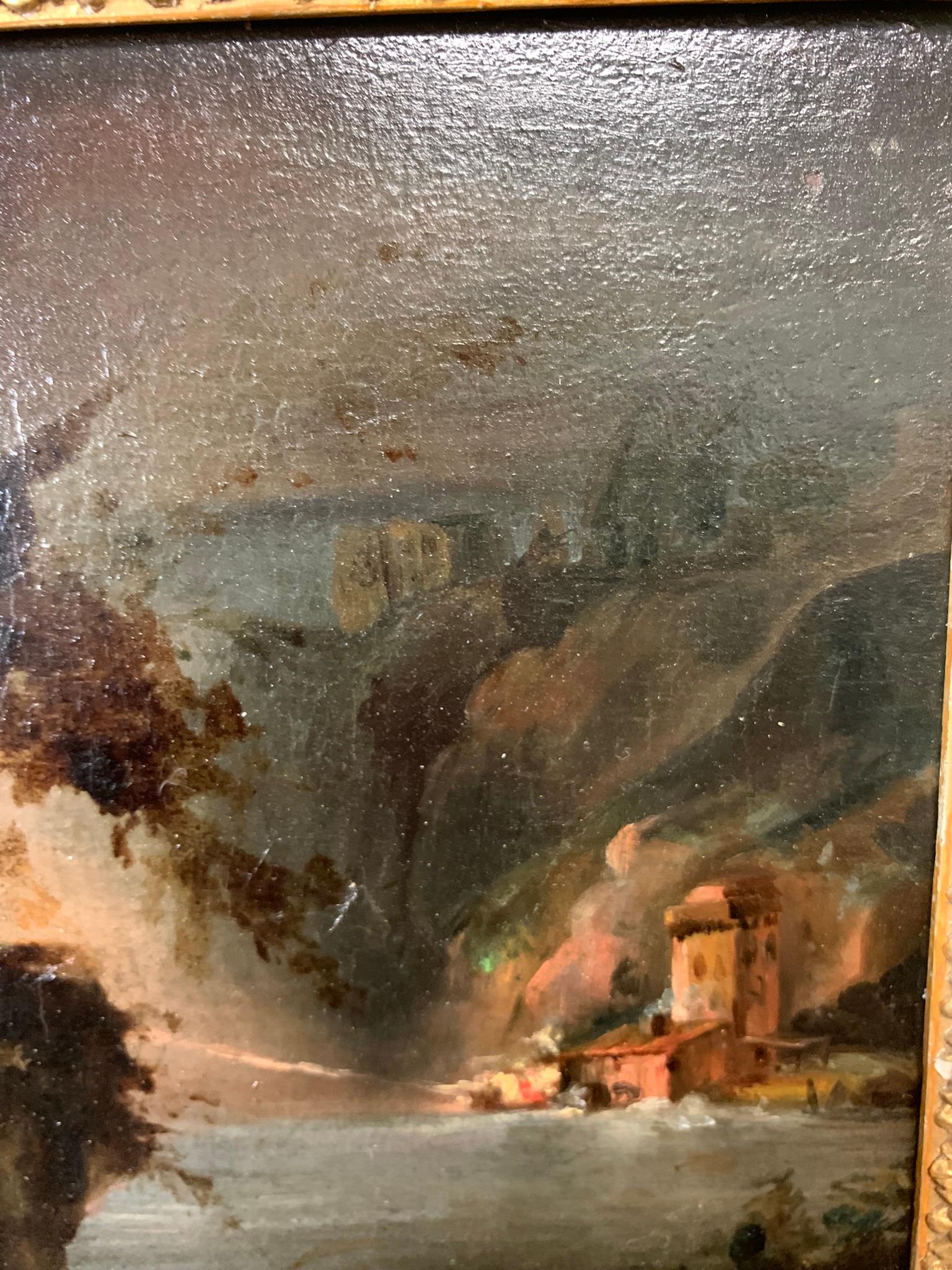 Night Landscape With Fire, Lightning And Storm. 1st Half Of XIX Century. 5
