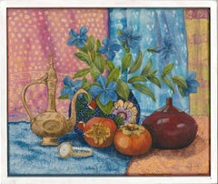 Nina Sully - Framed Contemporary Acrylic, Still Life with Persimmons