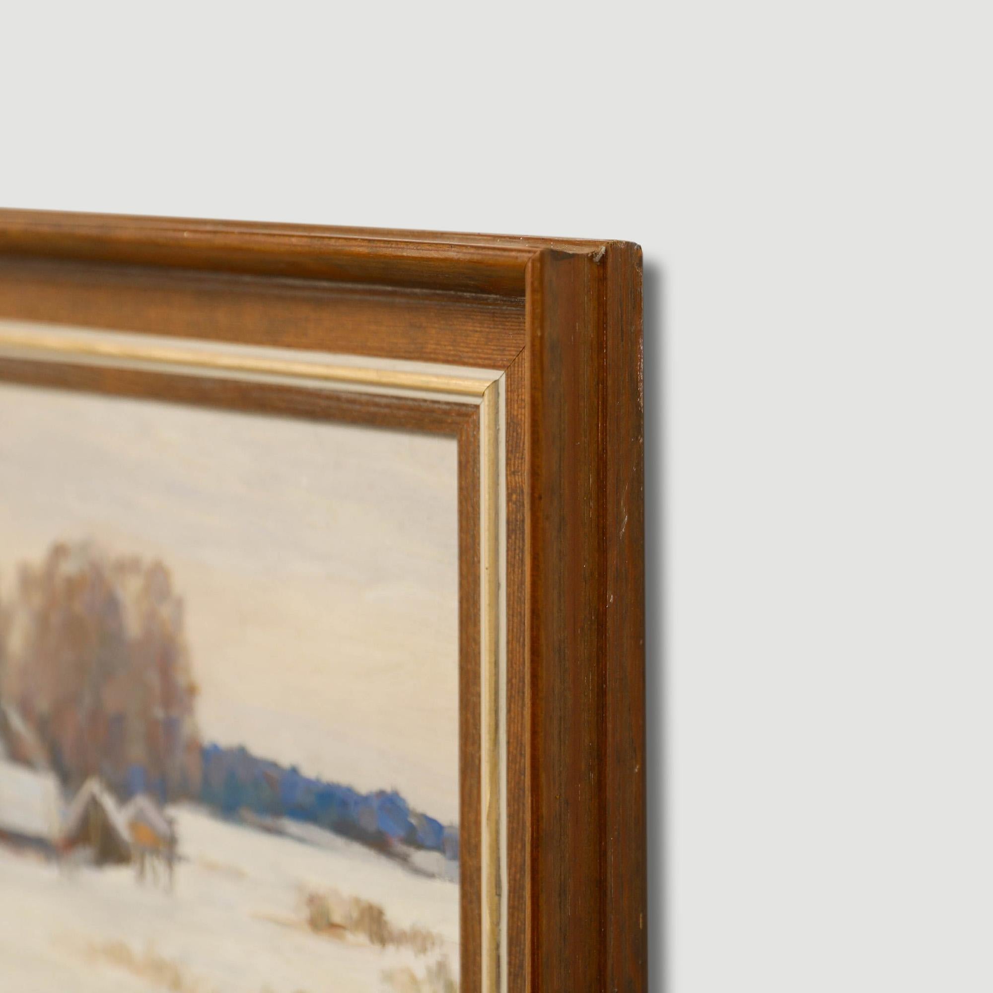 Nina Vasiljevna Skorubskaja (1918-2010) - Ölgemälde, Der eingefrorene See, Mitte des 20. Jahrhunderts im Angebot 1