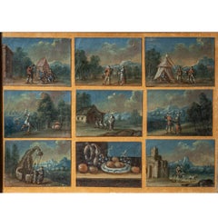Nove dipinti in miniatura, probabilmente del XVIII secolo