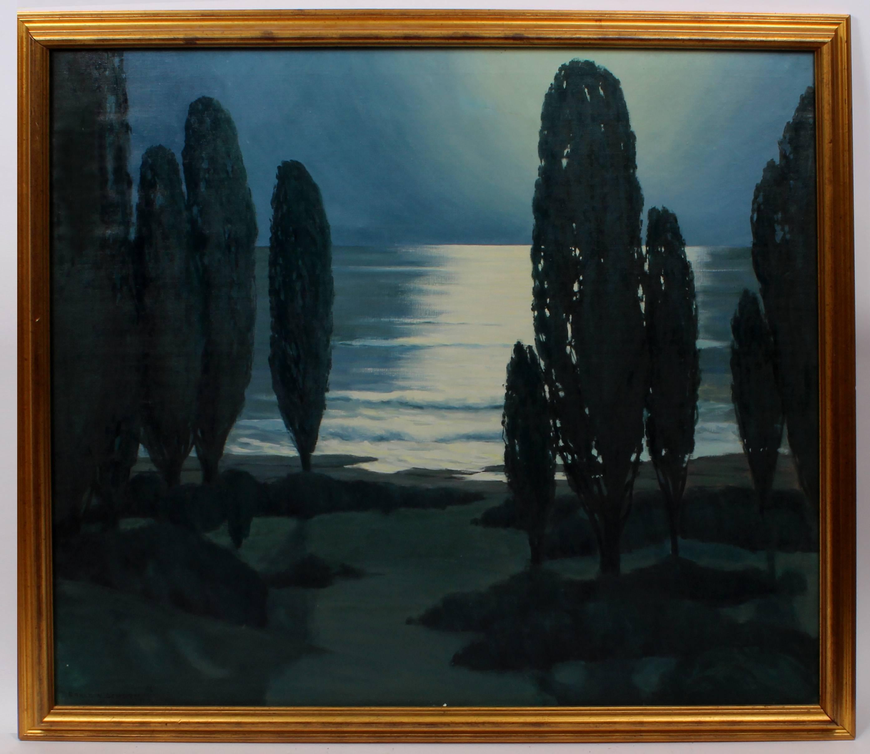 Unknown Landscape Painting - Nocturnal Forrest