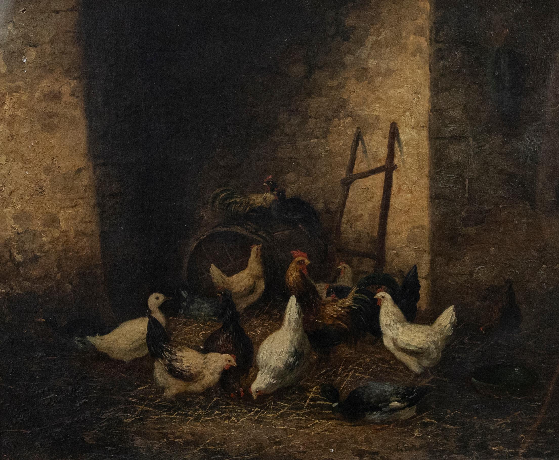 Noel Raymond Esbrat (1809-1856) - French School Mid 19th Century Oil, Poultry - Painting by Unknown
