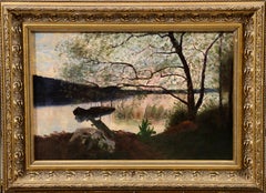 Nordic Lake at Dusk, Oil on Canvas