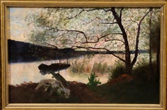 Nordic Lake at Dusk, Oil on Canvas